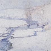 John Henry Twachtman Winter Scene oil on canvas